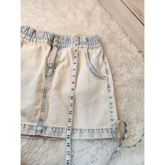 BDG Urban Outfitters Women's Acid Wash Elastic Waist Denim Mini Skirt Size L - Picture 6 of 6